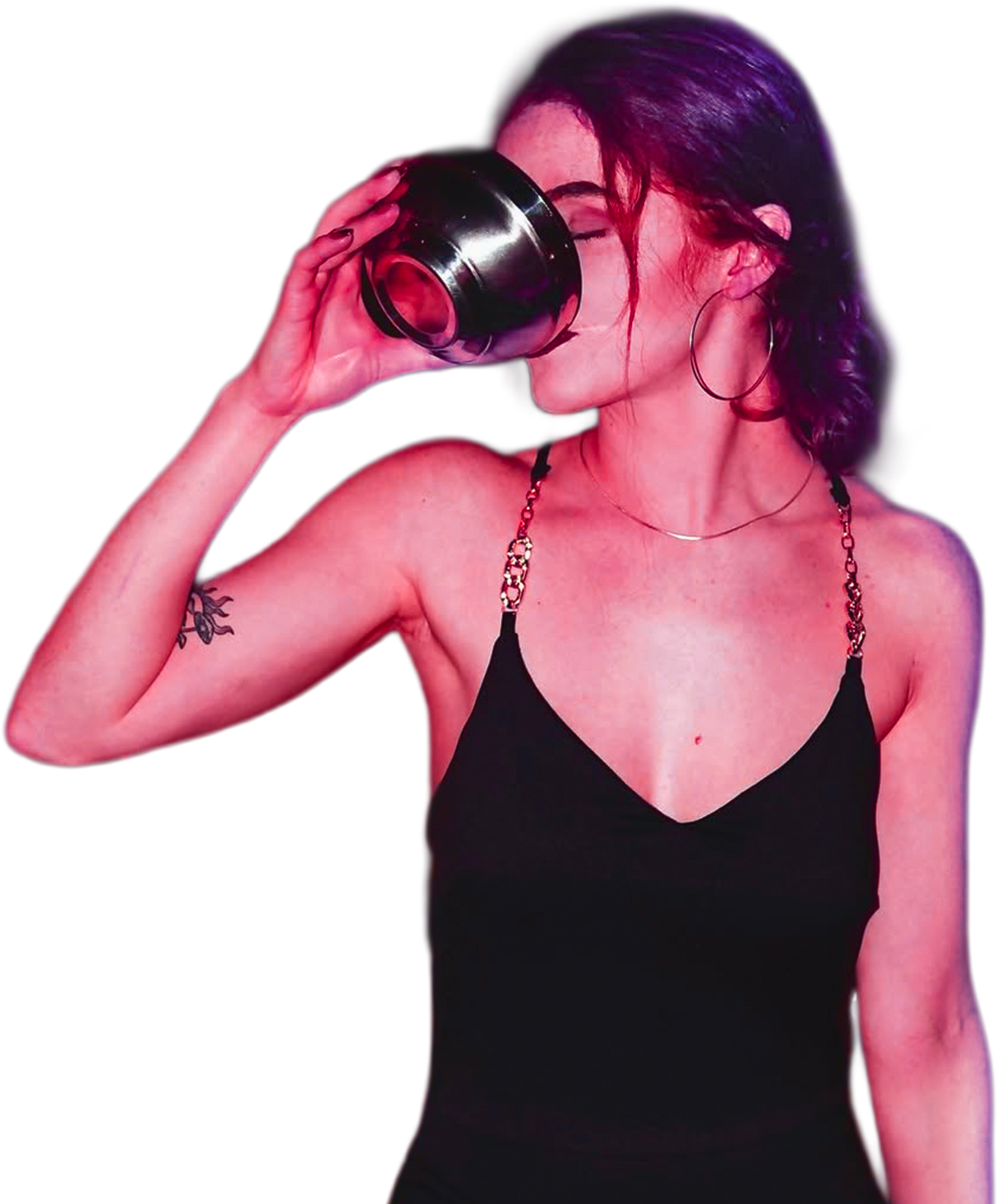 Image of customer drinking shell of Kava