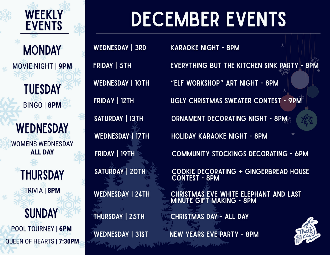 December event calendar